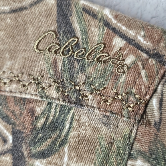 CABELA'S Embroidered Western Realtree Camo Hunting Shirt Silent Weave Womens‎ S - Picture 9 of 11